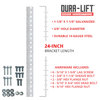 Dura-Lift 1-1/8 in. x 24 in. Galvanized 14-Gauge Steel Punched Angle Iron Bracket & Mounting Hardware (4-Pack) DLAPA8